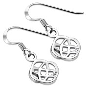 Plain Silver Celtic Knot Dangle Earrings, ep267/h